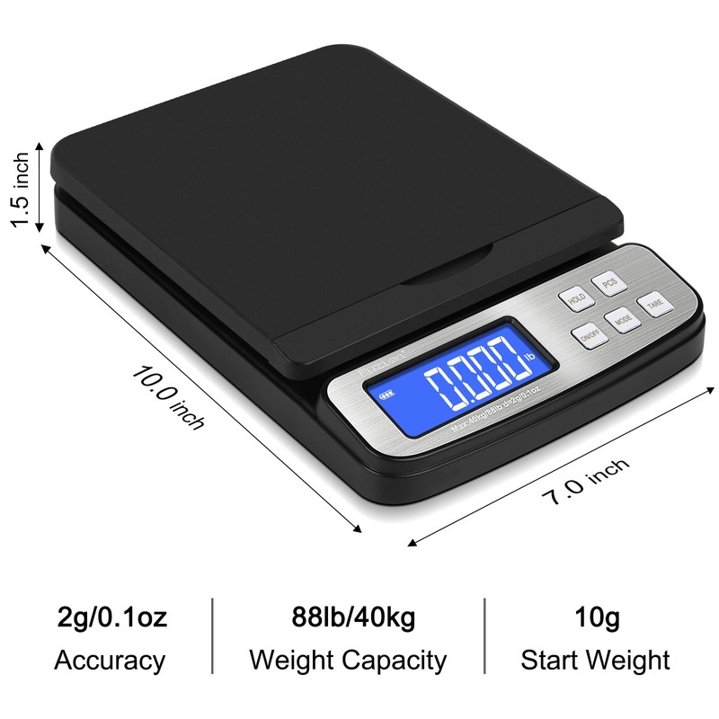 Fuzion Shipping Scale, Accurate Digital Postal Scale 88 lb/0.1 oz
