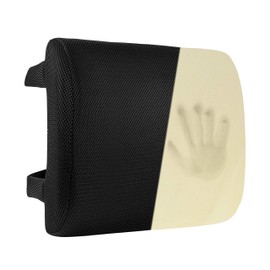 Healthy Spirit Memory Foam Lumbar Support Back Cushion | Back Support for Office Chair Car | Lumbar Support Pillow, Black, 1 Count