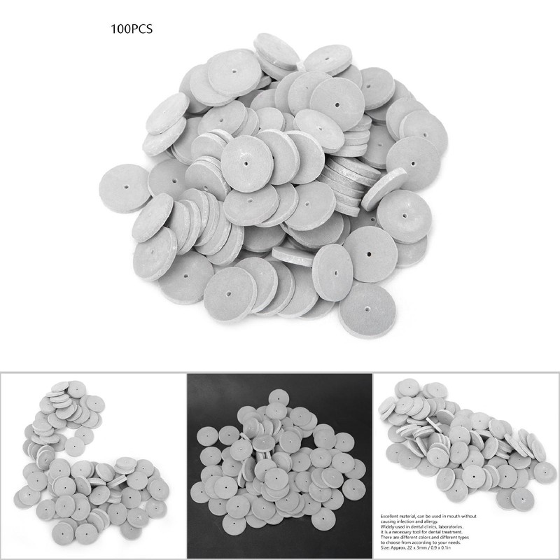 100pcs Dental Laboratory Burs Abrasive Grinding Polishing Rubber Wheel Tool
