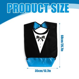 XPEX Bib for Adults, Waterproof Bib with Crumb Compartment, Press Studs for Seniors, Women, Men, Black