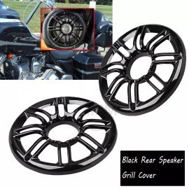 Unbranded Rear Speaker Grill Cover Black 3D Round For Harley Electra Glide Trike 96-13 CVO