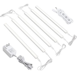 ASOKO Dimmable Led Under Cabinet Lighting for Kitchen - 6 Pcs 12 inches Linkable Led Counter Light Bars, Led Closet Light Daylight White 4000K,DC24V 1360Lumens,20W