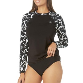 Hurley Ladies Long Sleeve Rash Guard (S, Ink Fresco)