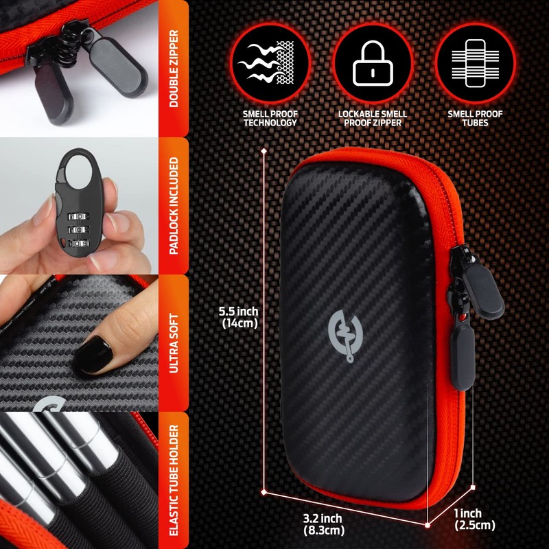 Epulse Holder Case Smell Proof with 4 King Size Metal