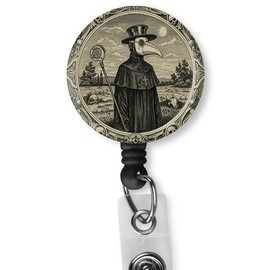 Retractable ID Card Badge Holder with Alligator Clip, Medical MD RN Nurse Badge ID, Badge Holder,Badge Reel,Office Employee Name Badge (Doctor)
