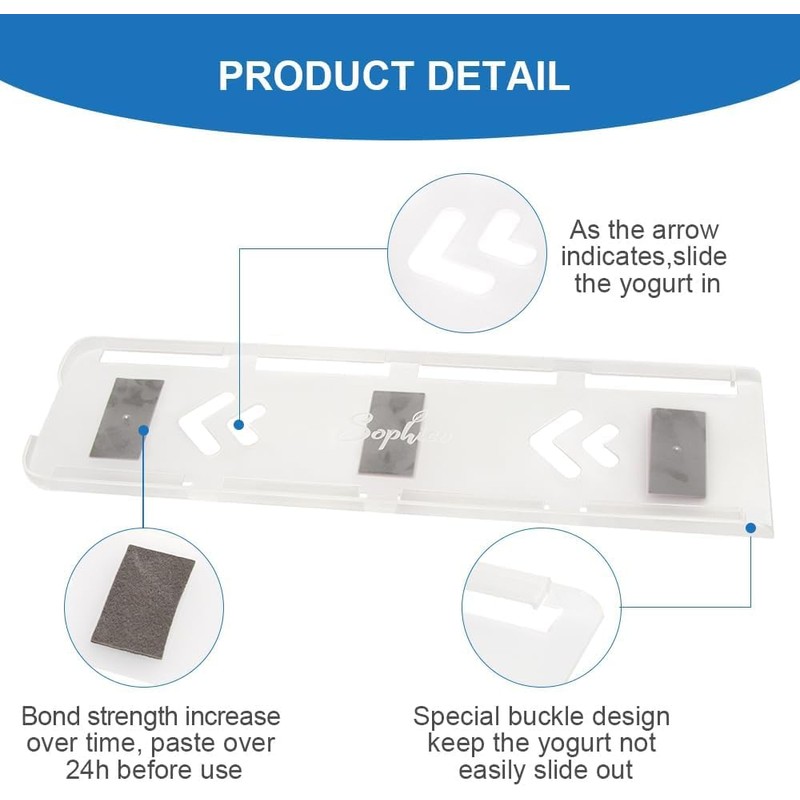 SOPHICO Organizer for Fridge, 4 Capacity Sliders for Refrigerator, Yogurt