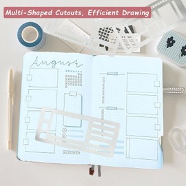 Handmade Flexible Record Template,3PC Stencils Drafting Tools,Reusable Templates Planner Stencils for Journaling Checklist/Habit Trackers/Task Lists/Daily Planning (#A)