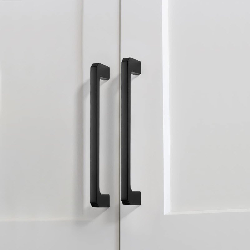 TUNNY 10 Pack Modern Cabinet Handles-5"/128mm Screw Spacing Matte Black