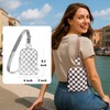 INICAT Mens Crossbody Bag Small Checkered Sling Bag for Women