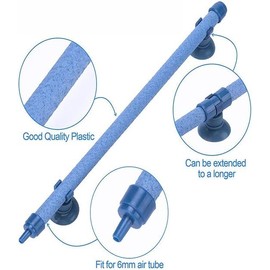 Zodazoqa 2 PCs 10 Inch Aquarium Bubble Wall Air Stone Bar, Air Stone Bar Tubes with Suction Cups, Spray Aeration for Fish Tank Hydroponics Pump，Blue