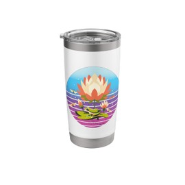 Lotus frog flowers lily pad nature insects harmony peaceful Stainless Steel Insulated Tumbler