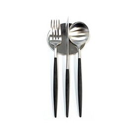 kutipo-ru (Cutipol) goa/Gore Black Dinner Set of 4 (naihu・fo-ku・supu-n・katorari-resuto)