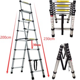6+7 Steps Ladder Folding Aluminum Stepladder, Safety Heavy Duty Industrial Home Extension Ladder, Two-Sided Engineering Foldable Multipurpose Ladders, Alloy Stepladder Stool/Park/Farm Climbing Ladder