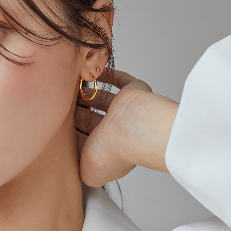 Gold & Deer 14K Gold Field Simple Basic Ring Earrings