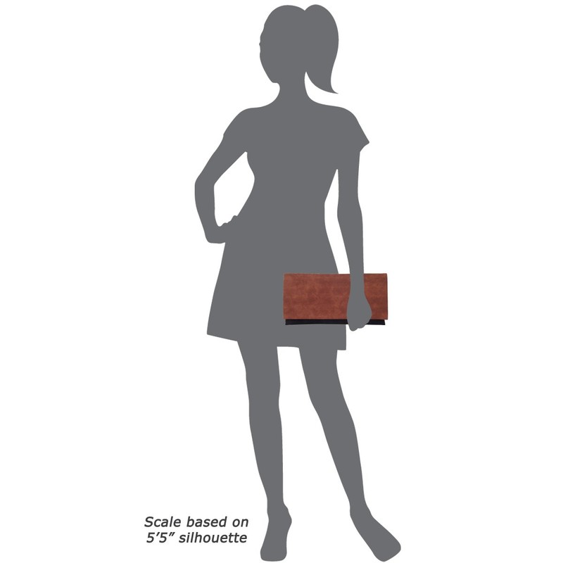 Color Block Flat Canvas Clutch, Brown