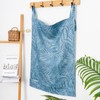 HSOFTIFY Linen Hanging Laundry Bag, 100% Linen Leaf Print Over