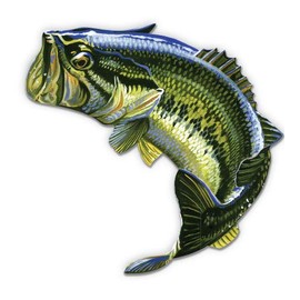 GT Graphics Largemouth Bass - 20" - Large Size Vinyl Sticker - for Truck Car Cornhole Board