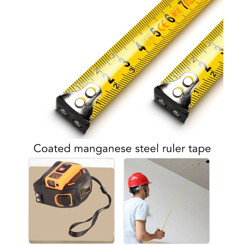Laser Tape Measure High Accuracy ABS Housing Manganese Steel Digital