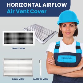 24" x 14" Duct Hole [25.6" x 15.6" Face] Aluminum Single Deflection Adjustable Air Supply Register with Multi-Shutter Damper - High Airflow - HVAC Wall Vent Cover