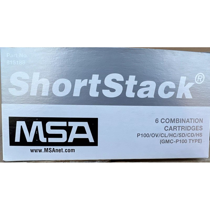MSA 815188 Short Stack Combination Respirator Cartridges (6 PACK) GMC-P100
