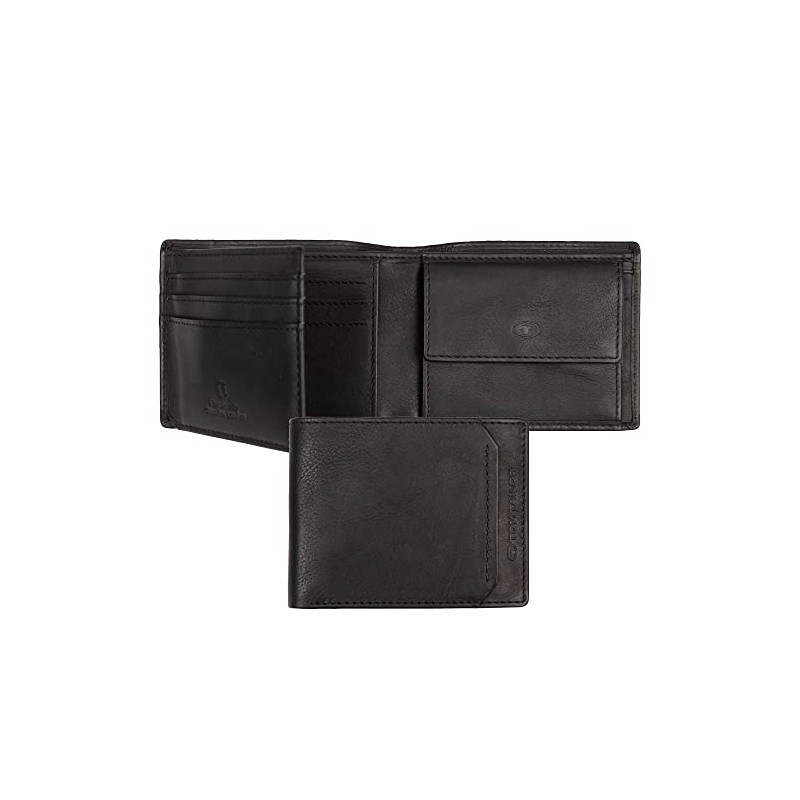 Tom Tailor Sam Men's Wallet Small Landscape Format Small, black,