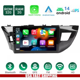 ESSGOO Apple Carplay Android 14 For Toyota Corolla 2014-2016 Car Stereo Radio GPS Navi