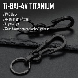 KeyUnity Titanium 2 in 1 EDC Keychain Clip Multitool, Carabiner Keyring, Quick Release Keyring, Belt Clip, Multi Tool Keyring, Key Holder with Bottle Opener, for Men & Women Outdoor Activities & Use