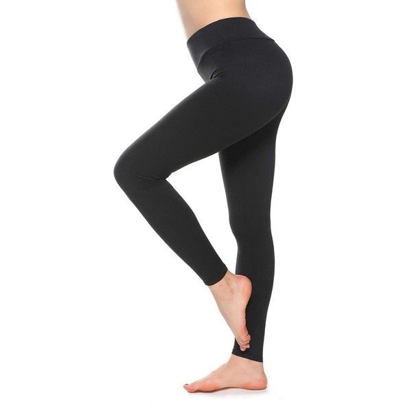 SINOPHANT High Waisted Leggings for Women - Stretch Opaque Tummy Control Gym Yoga Pants (Black1,One Size)