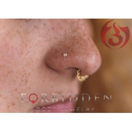 Forbidden Body Jewelry 22 g 18k Gold Plated Sterling Silver 1.5mm CZ Simulated Diamond Micro Nose Bone Stud for Women or Men, 1.5mm, Metal, cubic-zirconia