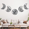 OYEFLY 5 Pieces Metal Moon Phase Wall Decor,Black Boho Moon