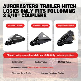 2025 Upgraded Trailer Lock fits 2 5/16 Couplers,Heavy Duty Trailer Tongue Coupler Lock Anti Theft for RV Travel/Utility/Pickup/Boat/Camper Trailer-Red