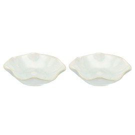 sourcing map 2pcs Lotus Leaf Shape Ring Holder Dish, Ceramic Trinket Tray, Ring Tray for Jewelry Wedding Party Supplies, Gifts for Friends Mother Colleague, White