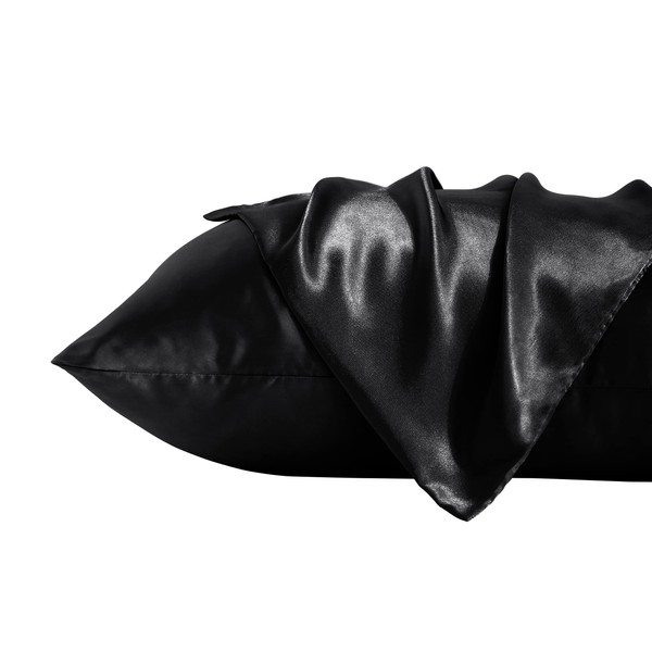 BEDSUM 2 Pack King Silk Satin Pillowcases for Hair and