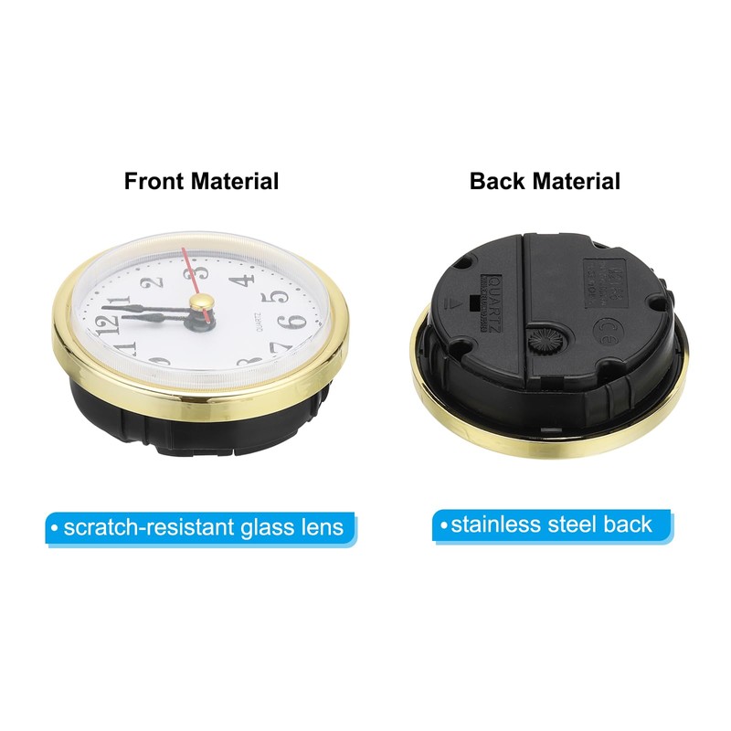 PATIKIL 2-1/2 Inch (65mm) Quartz Clock Insert, 2Pcs Miniature Round