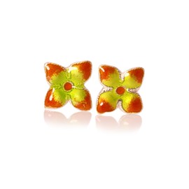 ALiLuYa Stud Earrings for Women, 925 Sterling Silver Earrings for Women with a Red Floral Enamel Earrings, Tiny Silver Earrings for Women, Perfect for Girls Who Love Unique Style