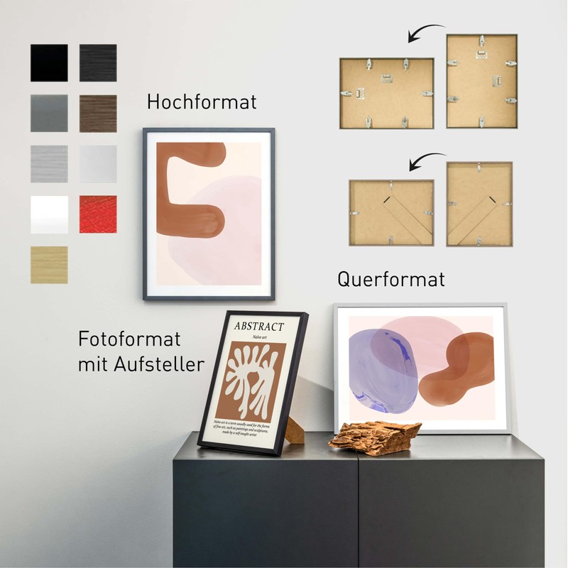 nielsen Bilderrahmen, 21 x 29,7 cm (A4), Aluminium, Grau matt,