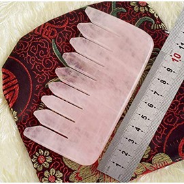 Piedra Gua Sha raspado masaje peine herramienta cuarzo rosa Gua Sha peine raspado peine para salud belleza relajante cuidado masaje piedra