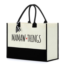Mamaw Gifts Grandma Gifts Tote Bag Grandmother Gifts Beach Bag Gifts for Grandma Retirement Mothers Day Appreciation Gifts for Women Nana First Time Grandma Gifts Grandma Birthday Gifts Canvas Bag
