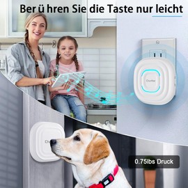 ChunHee Cat Bell / Dog Bell Buzzer Dog Pet Training Door Bells Sensor Waterproof Doorbell 1 x Receiver + 1 x Touch Doorbell (Receiver 1 + Button 1)