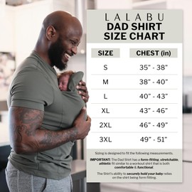 Lalabu Lalabu The Dad Shirt | Hands-Free Baby Carrier for Dad with Kangaroo Pouch | Engineered for Bonding, Safety, & Comfort for Newborns Up to 15 Lbs. | CPSC Approved