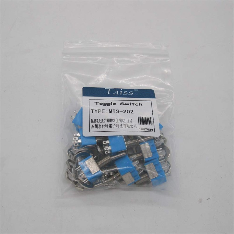 Taiss/10 Pcs Toggle Switch AC 125V 6A Amps ON/ON 6