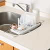 Belca キッチン水切りラック 伸縮タイプ 幅14×奥行34~50×高さ2・10.7cm ホワイト KMR-W