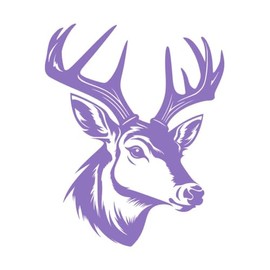 10 Point Whitetail Deer Buck 9 inch Lavender Indoor Outdoor Vinyl Decal