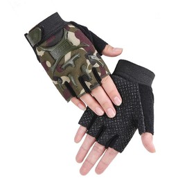 Kids Half Finger MTB Cycling Gloves Road Bike Gloves Breathable Anti Slip Workout Gloves Roller Skating Mitten Sports Gloves Fingerless Riding Climbing Gloves for Boys Girls (M For 4-8Y, Camo)