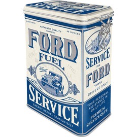 Nostalgic-Art Ford Fuel Service-Gift Idea for Car Accessories Fans, Tin with aroma lid, Vintage Design, 1.3 l