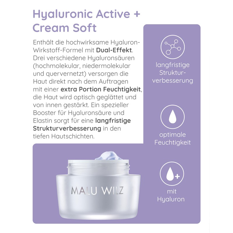 Malu Wilz Kosmetik Hyaluronic Active+ Cream Soft