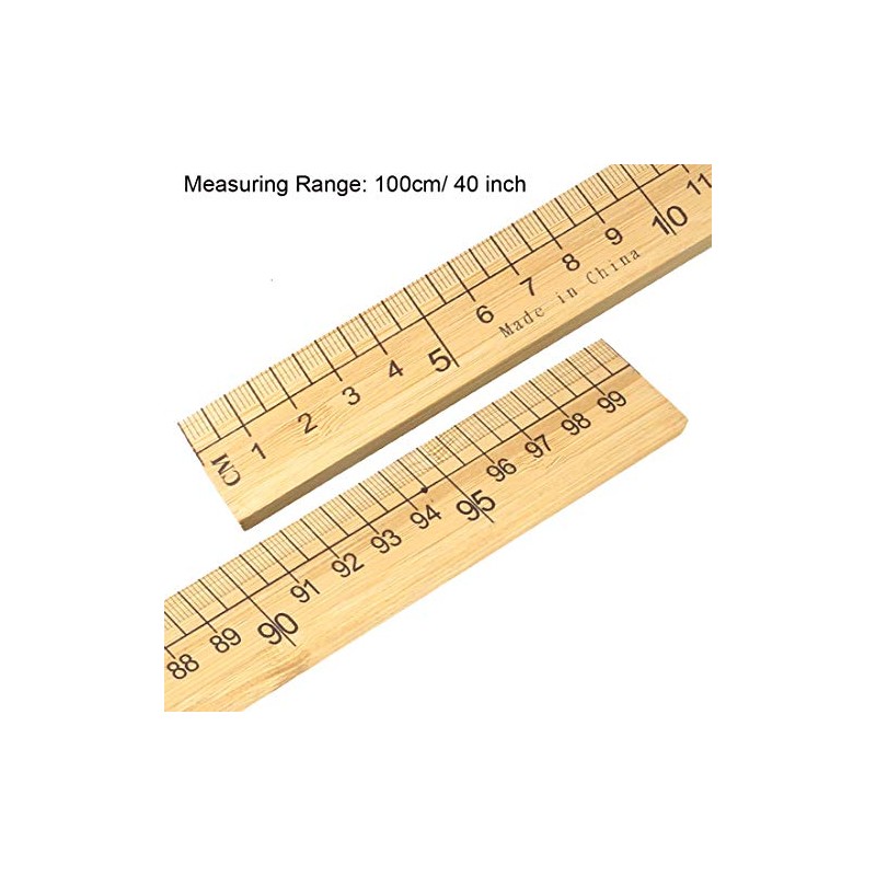 uxcell Straight Ruler 1m 40 Inch Metric/Imperial Egde Scale Bamboo