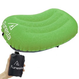 Funesla Camping Pillow, Compact Non-Slip Inflatable Travel Pillow, Small Inflatable Pillow for Camping, Backpacking, Beach, Fishing, Inflatable Pillow for Adults
