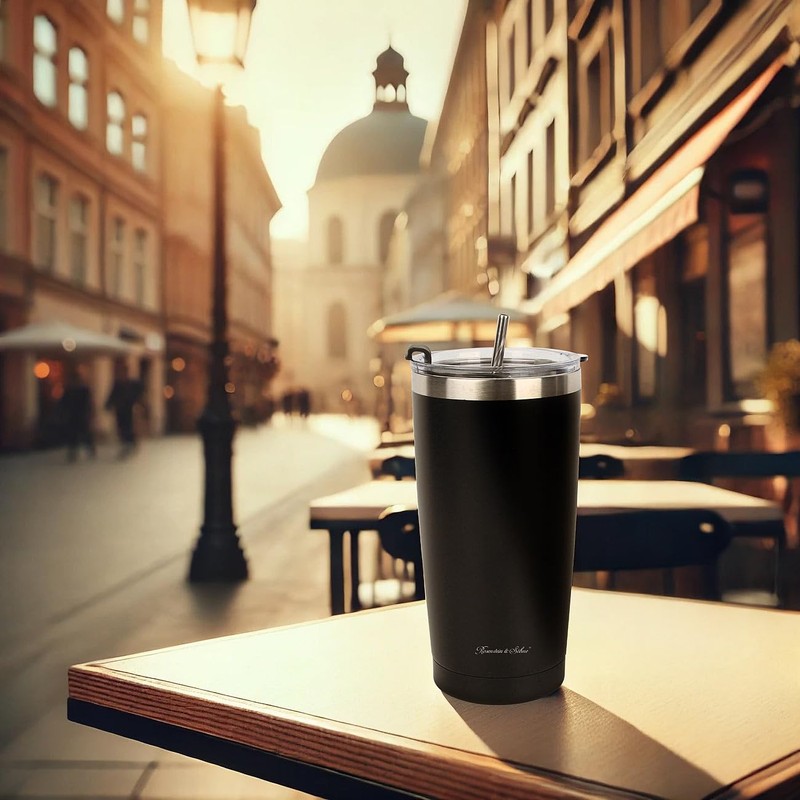 Rosenstein & Söhne Set of 4 Double Walled Insulated Mugs,
