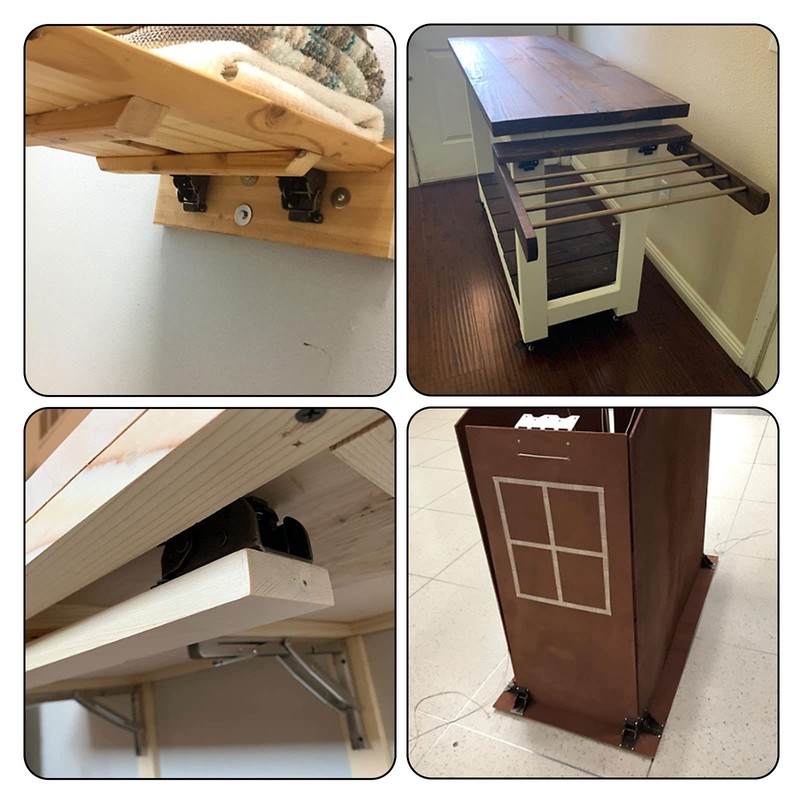 MUXHEL Pack of 4 Table Legs, Folding Hinge 0-90 Degrees,